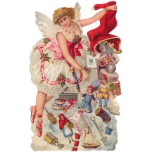 Large Sugarplum Fairy with Toys Scrap ~ Germany